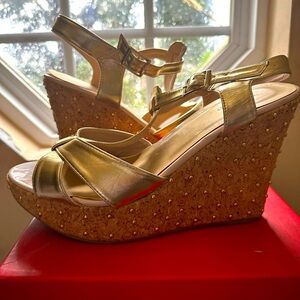 Gold Torrid Wedge Sandals size 13